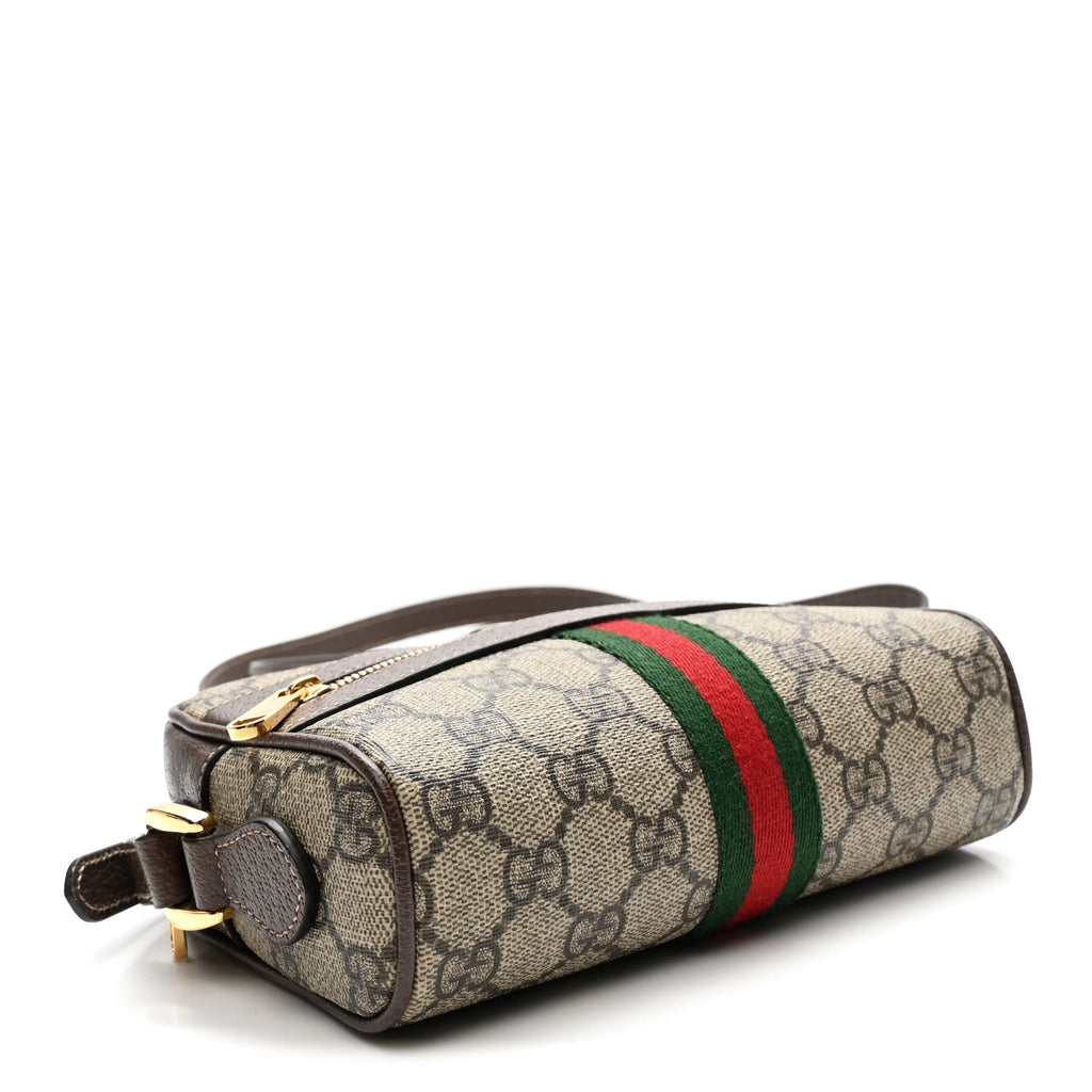 GG Supreme Monogram Web Mini Ophidia Shoulder Bag Brown