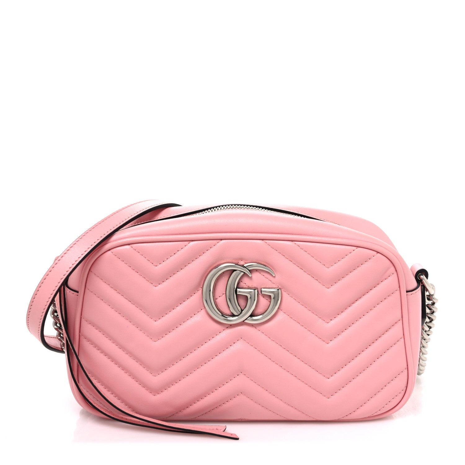 Calfskin Matelasse Small GG Marmont Camera Bag  Wild Rose