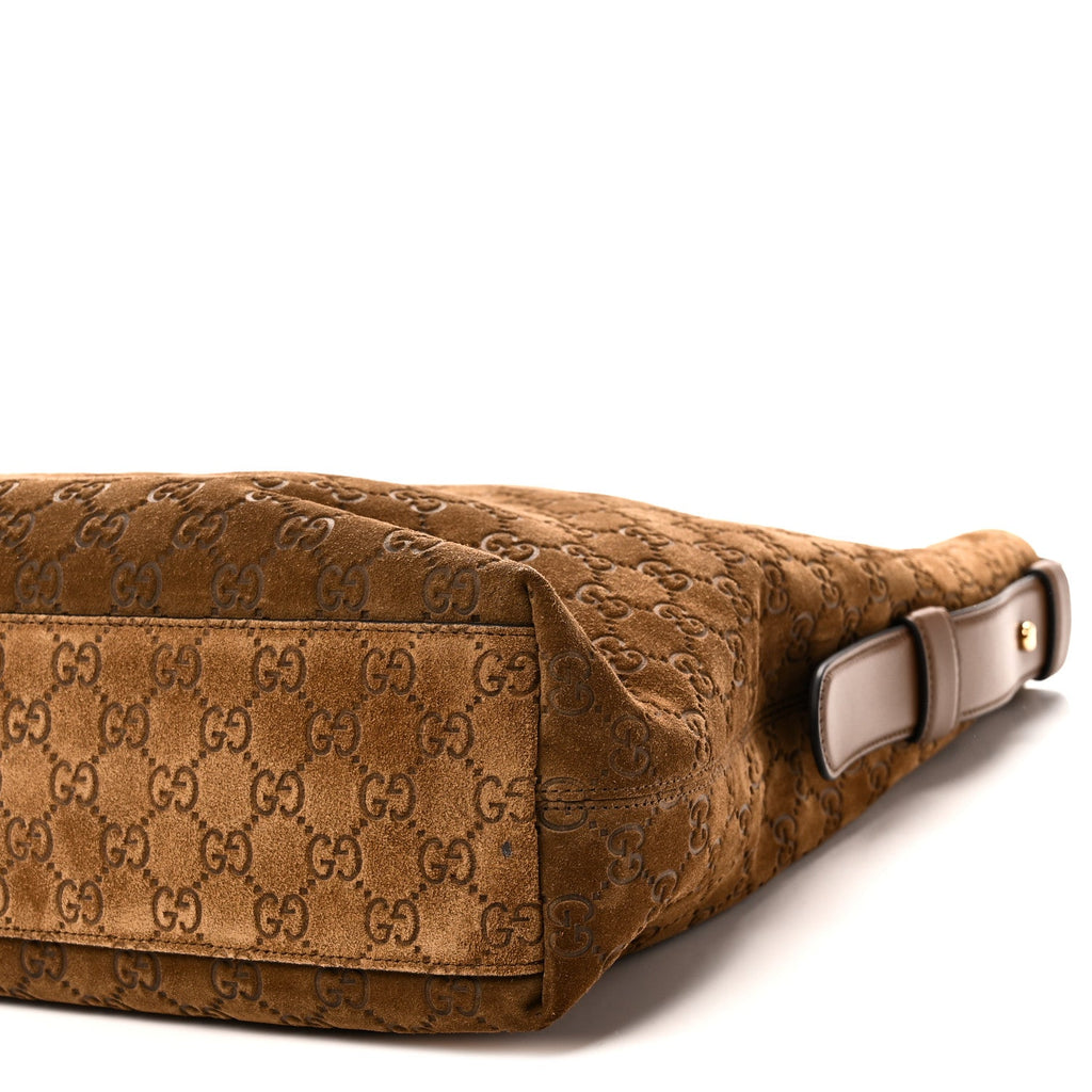 Suede Monogram Large Beatrix Tote Brown