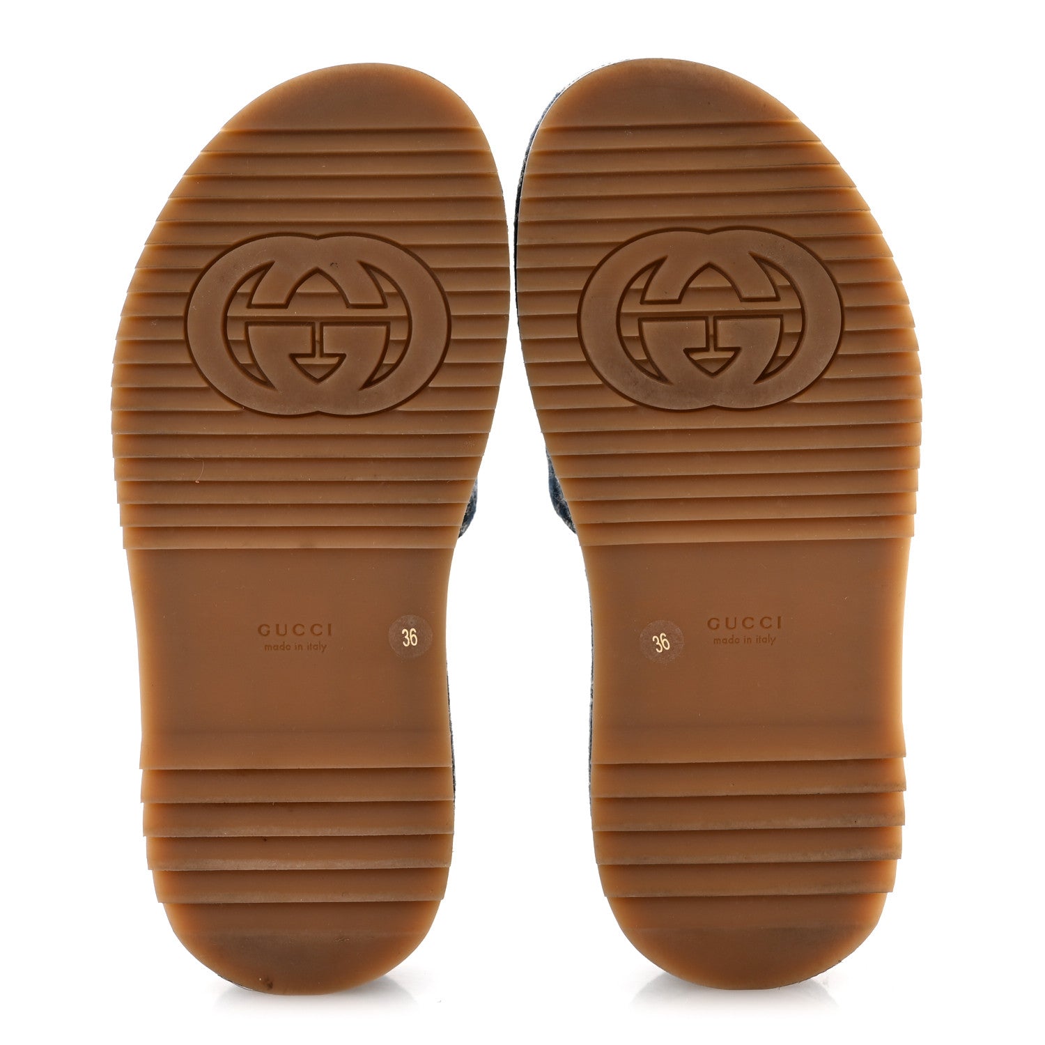 New Denim GG Monogram Angelina Platform 55mm Slide Sandals 36 Blue Tea