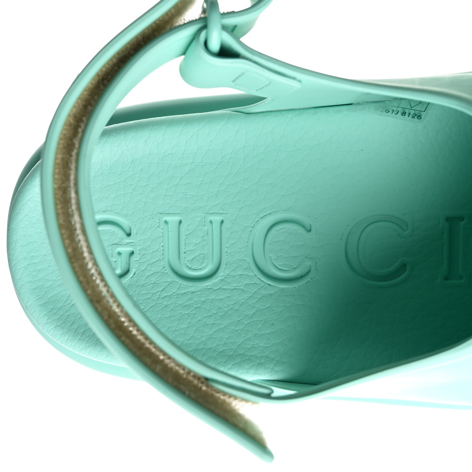 Soft Rubber Horsebit Womens Slingback Sandals 37 Teal Cyan