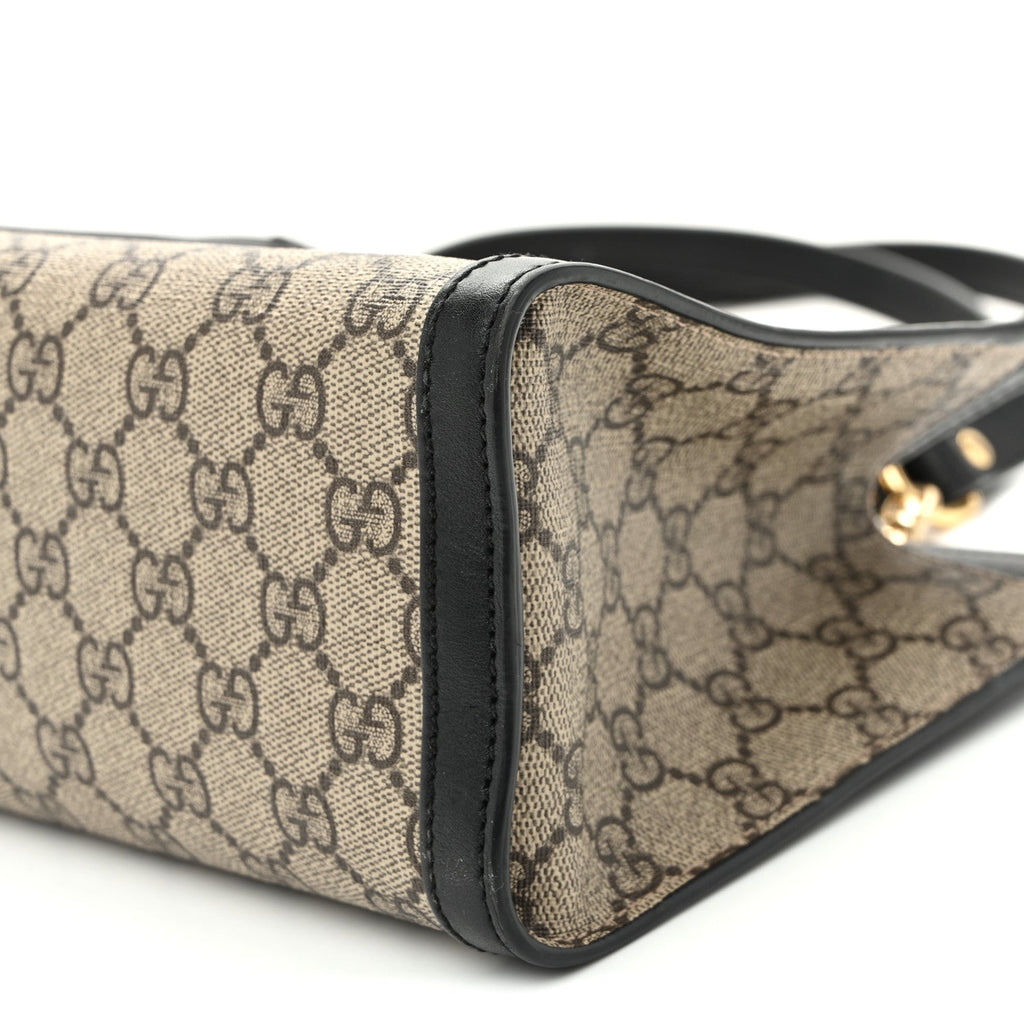 GG Supreme Monogram Small Padlock Tote Black