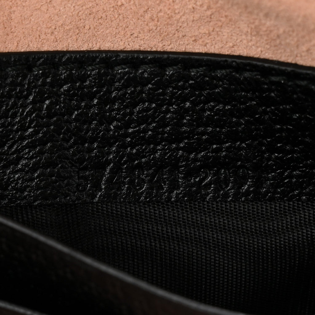 Textured Calfskin Web Ophidia Round Wrist Wallet Black