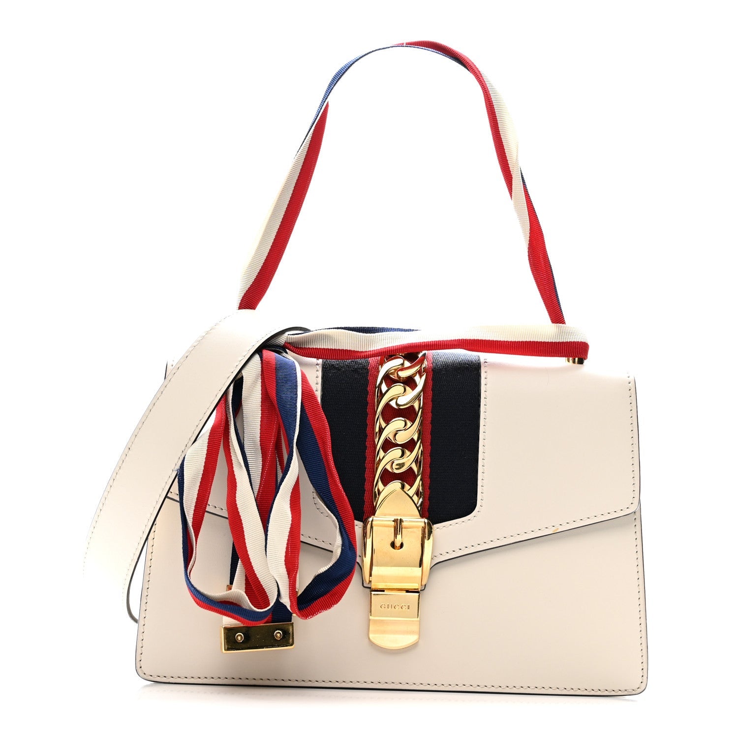 Calfskin Small Sylvie Shoulder Bag Off White