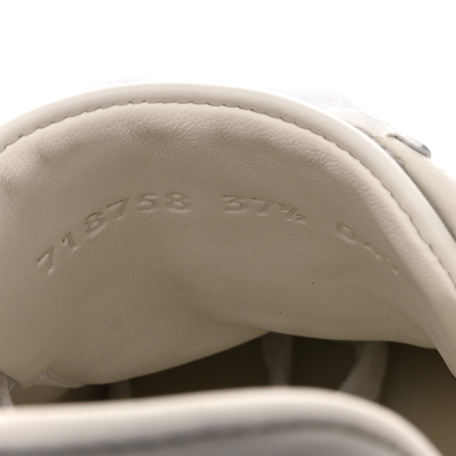 Calfskin Interlocking G Perforated Womens Ace Sneakers 37.5 White Grey Sky