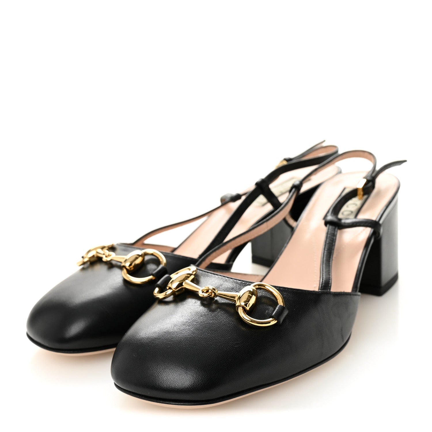 Malaga Kid Horsebit 70mm Slingback Pumps 36  Black