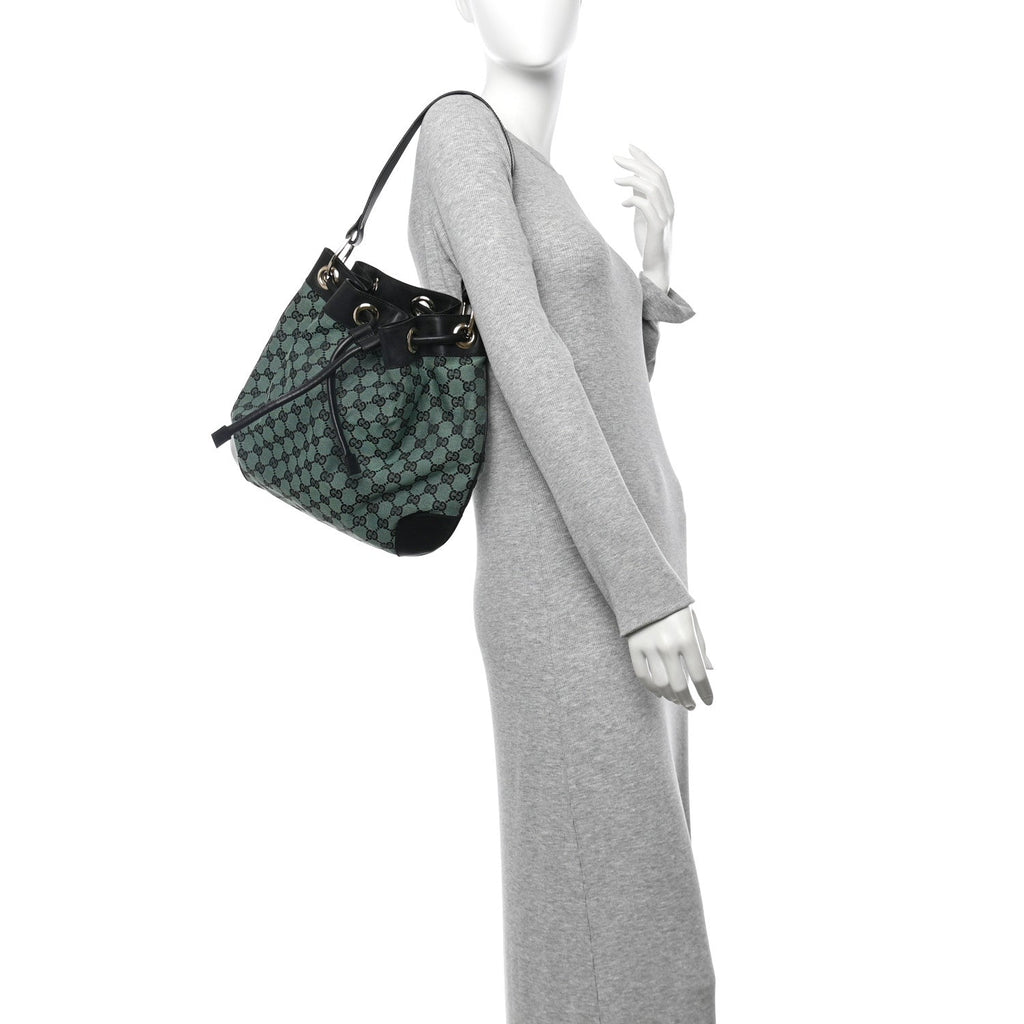 Monogram Drawstring Shoulder Bag Green
