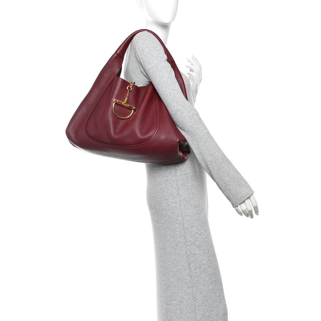 Grained Calfskin Softbit Maxi Shoulder Bag Rosso Ancora Red