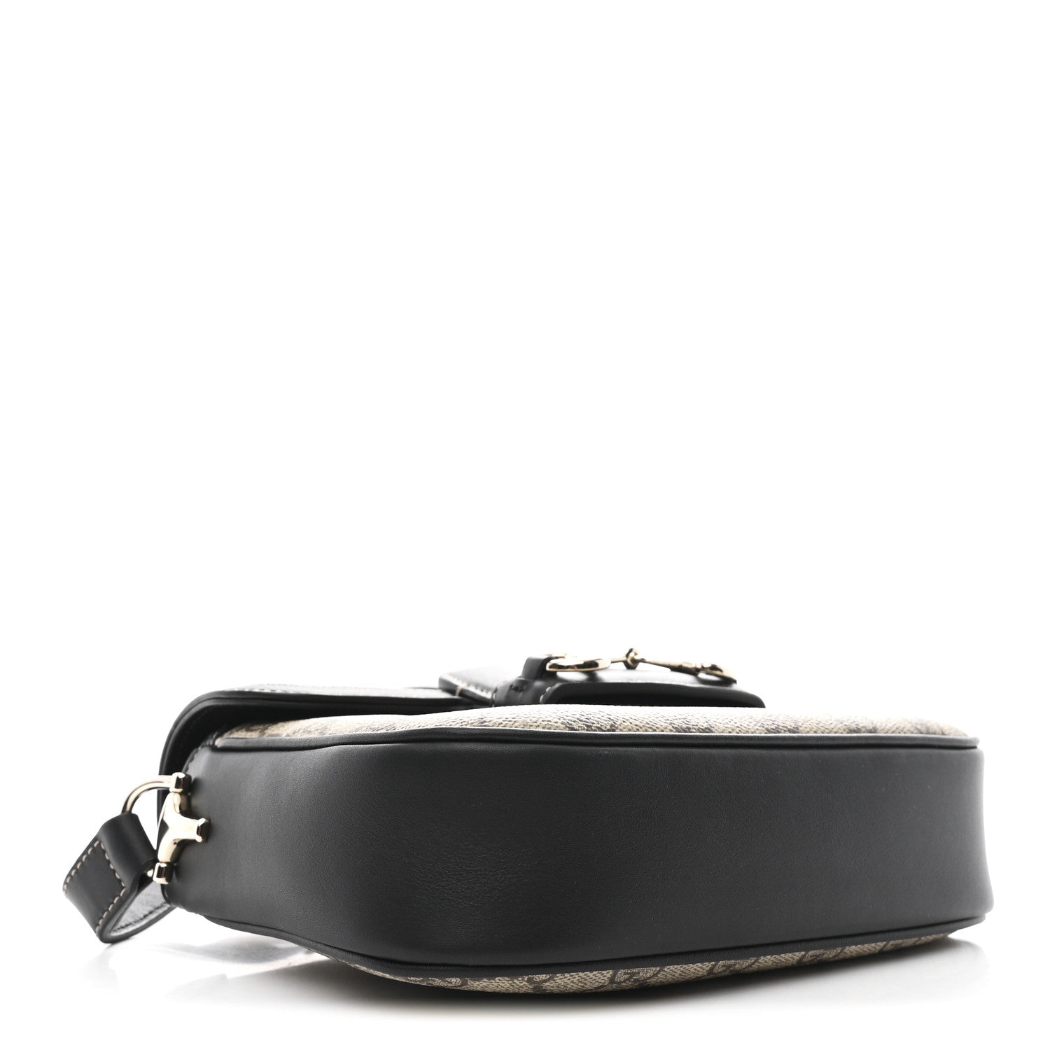 GG Supreme Monogram Horsebit 1955 Soft Small Shoulder Bag Beige Black