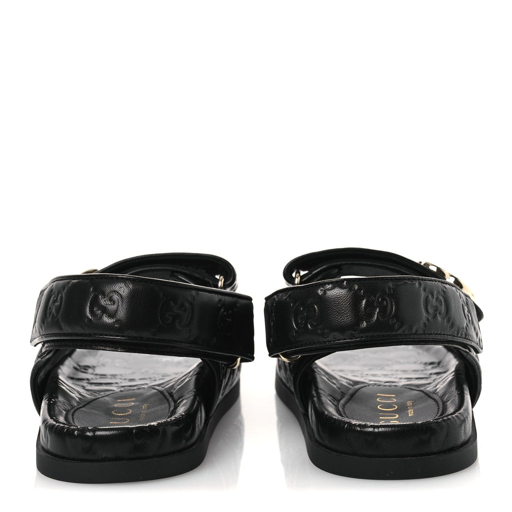 Guccissima GG Embossed Womens Sandals 37 Black