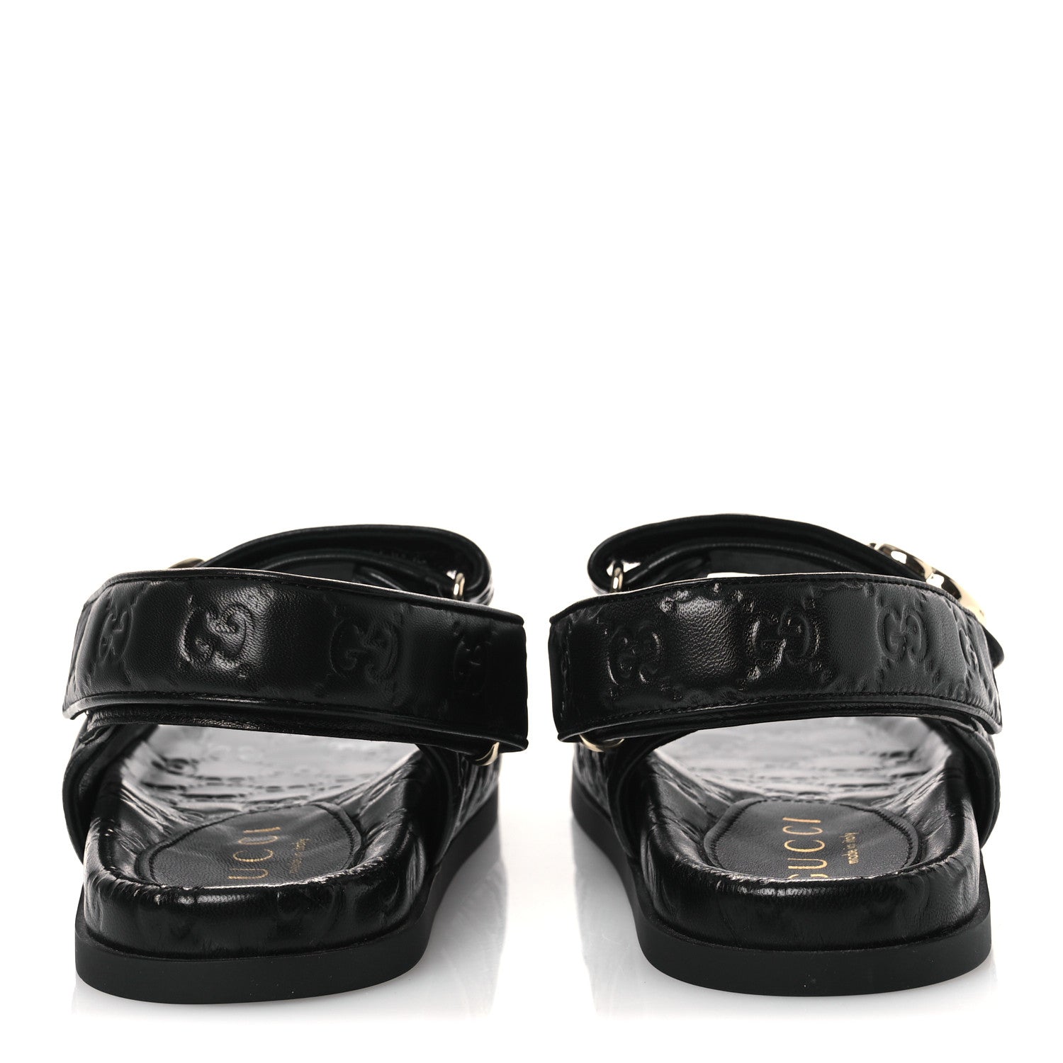 Guccissima GG Embossed Womens Sandals 37 Black
