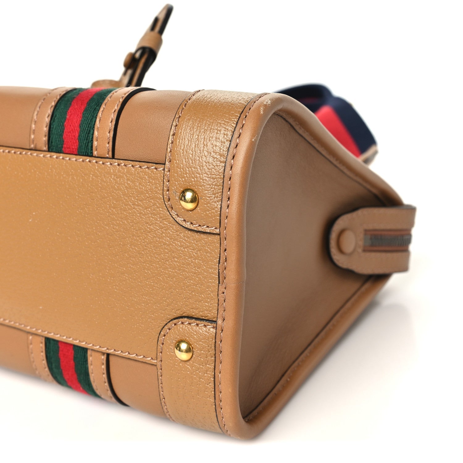 Koi Calfskin Small Bauletto Duffle Top Handle Bag Camel