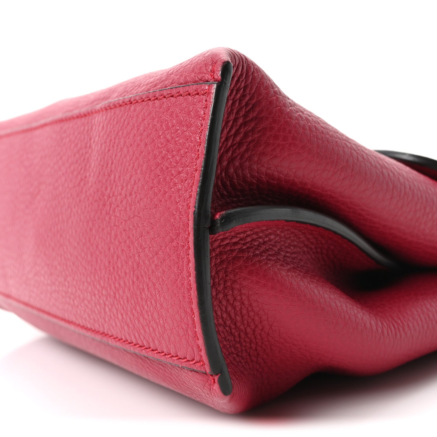 Cellarius Calfskin Small Bamboo Daily Top Handle Bag  Dark Pink