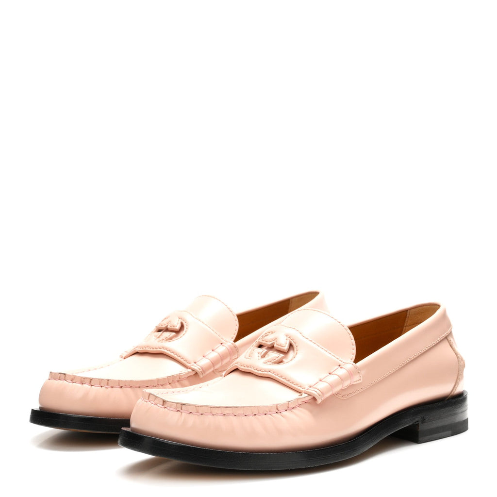 Millennial Ribot Cut Out Interlocking G Loafers 39.5 Perfect Pink