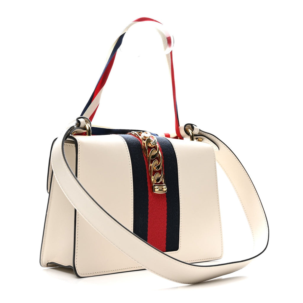 Calfskin Small Sylvie Shoulder Bag Off White