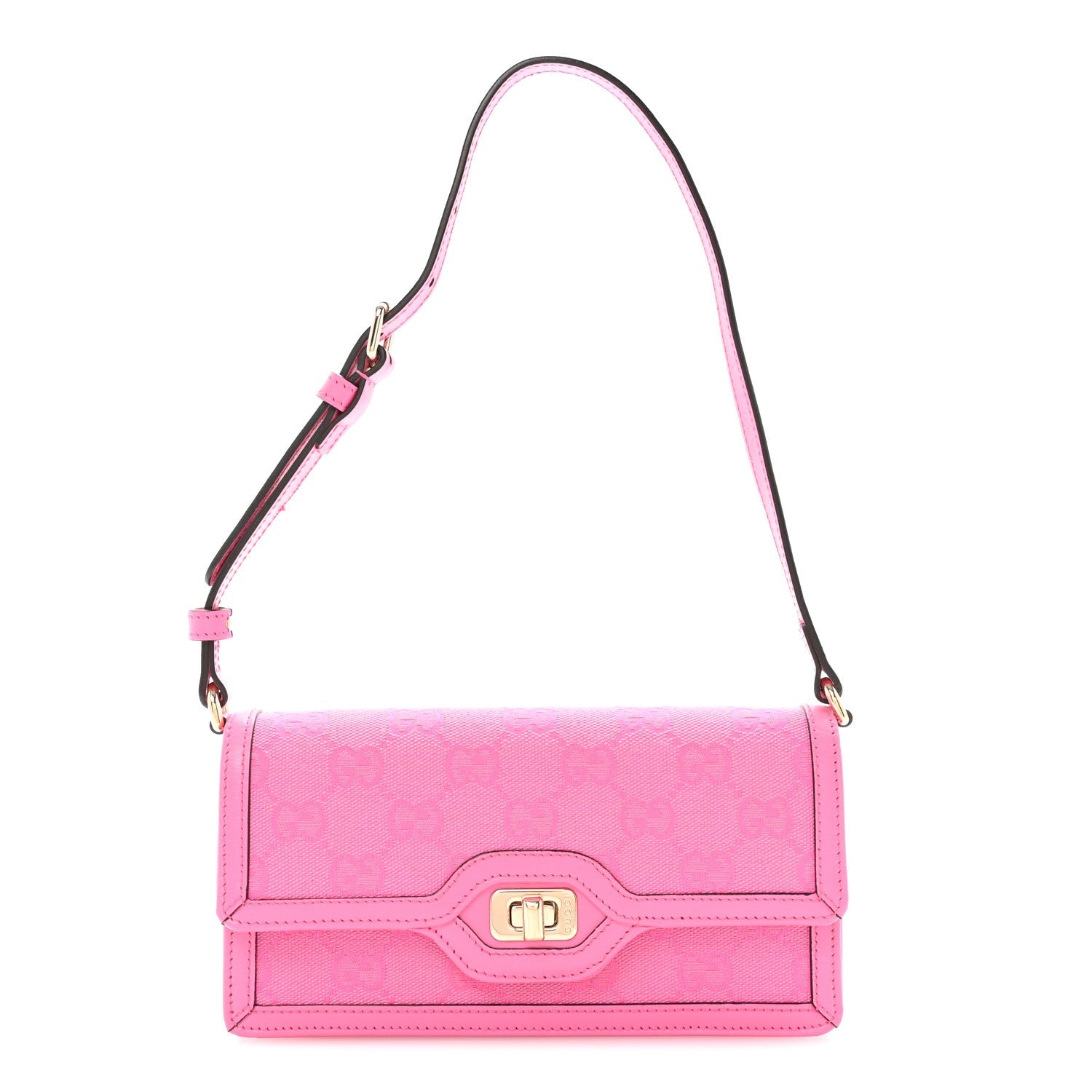 GG Monogram Scratch Lux Calfskin Mini Luce Shoulder Bag Rose Dark Blossom