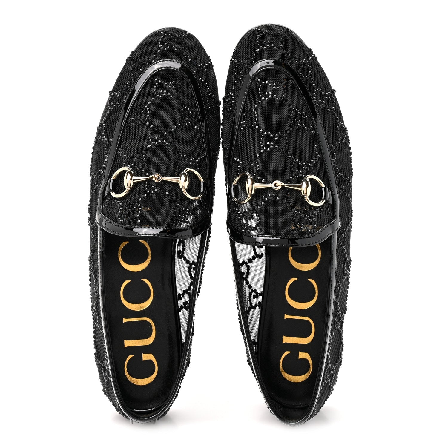 Tela Retino Kid Scamosciato Crystal GG Monogram Jordaan Loafer 35.5 Black