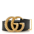 Moon Calfskin Torchon Double G 25mm Belt 75 30 Black