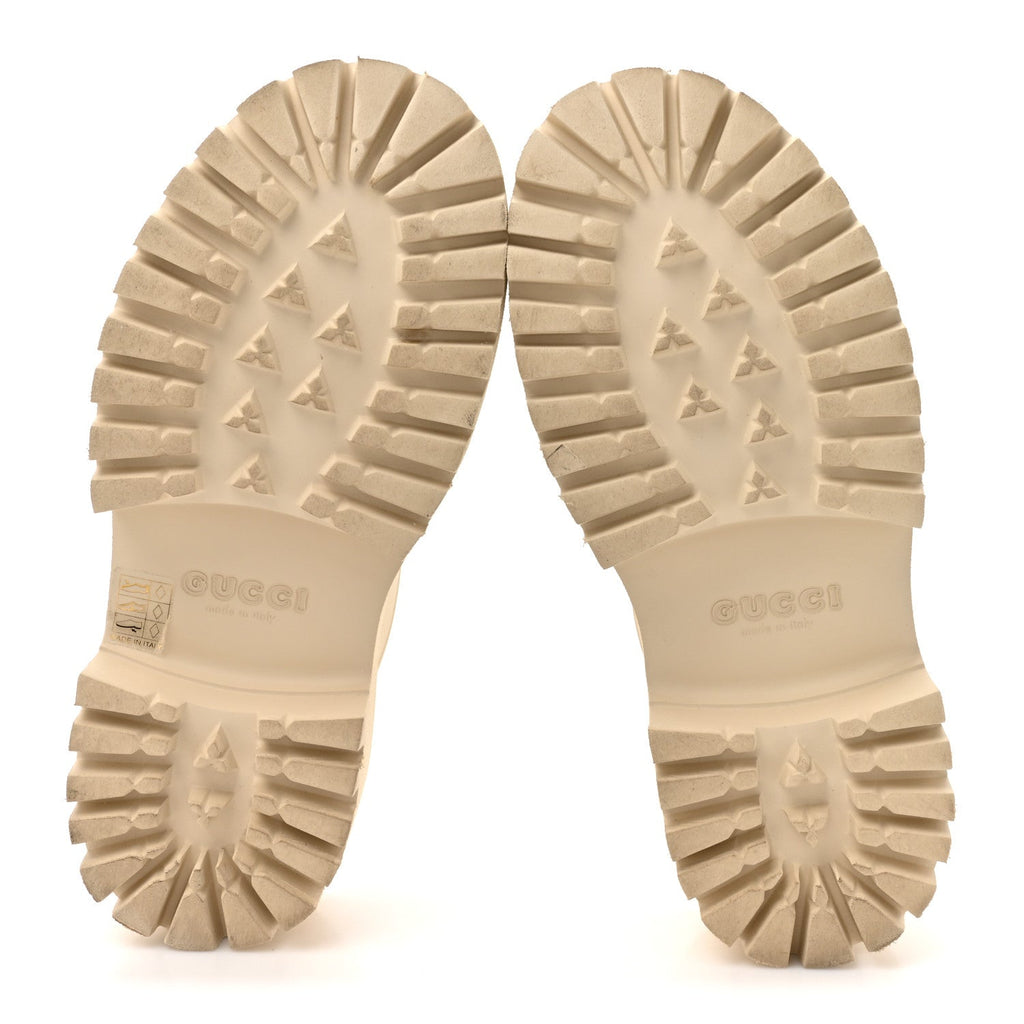 Rubber Monogram GG Go Through Platform Slide Clogs 38 Mystic White