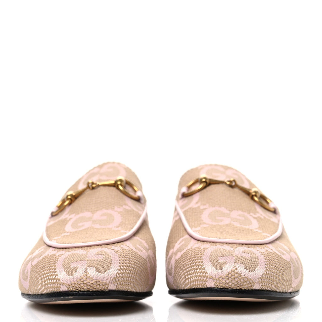 Monogram Macro GG Nappa Charlotte Womens Princetown Slippers 36 Beige Perfect Pink