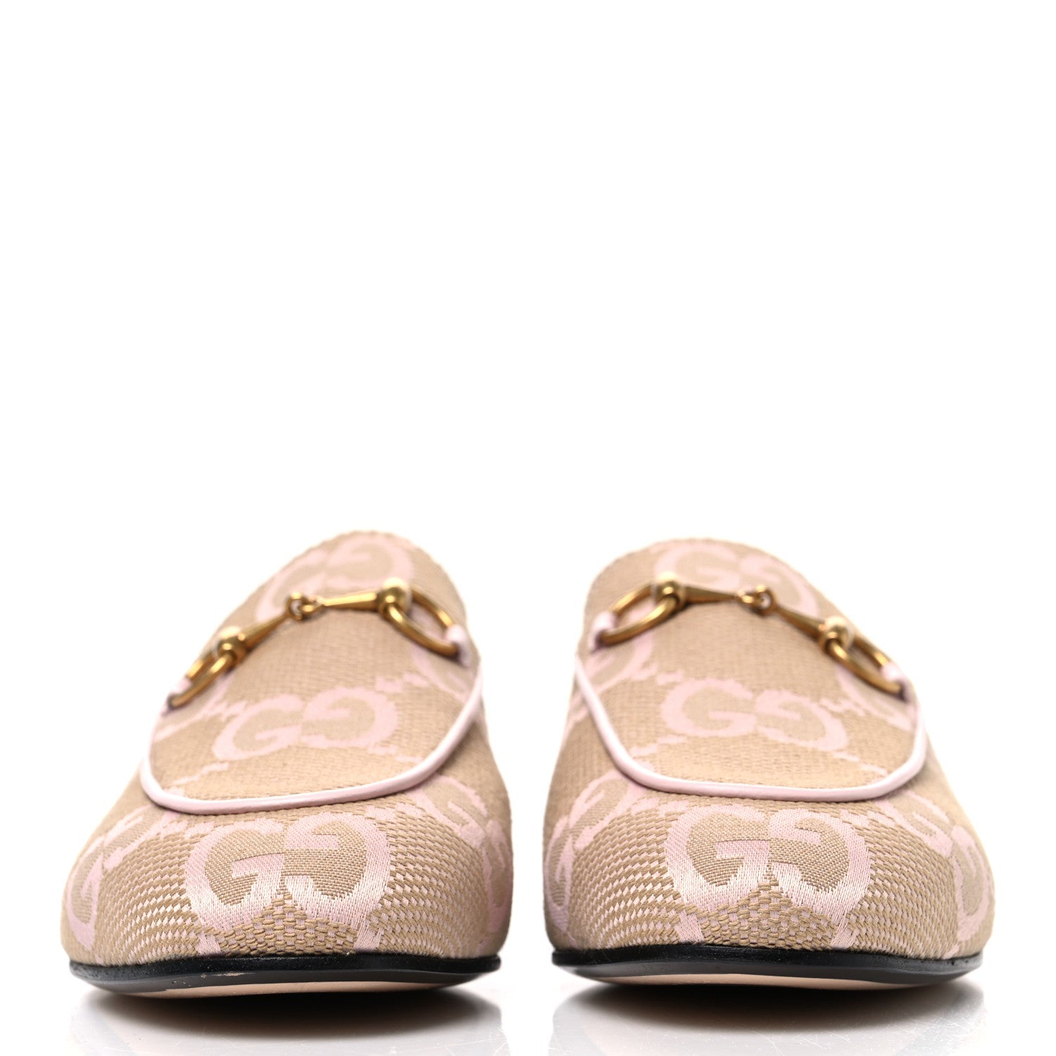Monogram Macro GG Nappa Charlotte Womens Princetown Slippers 36 Beige Perfect Pink