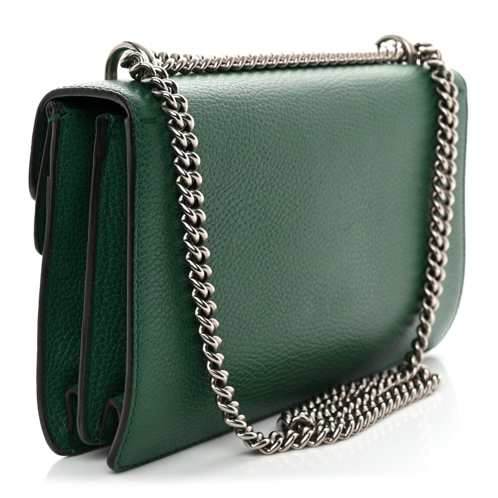 Pebbled Calfskin Small Dionysus Shoulder Bag Emerald