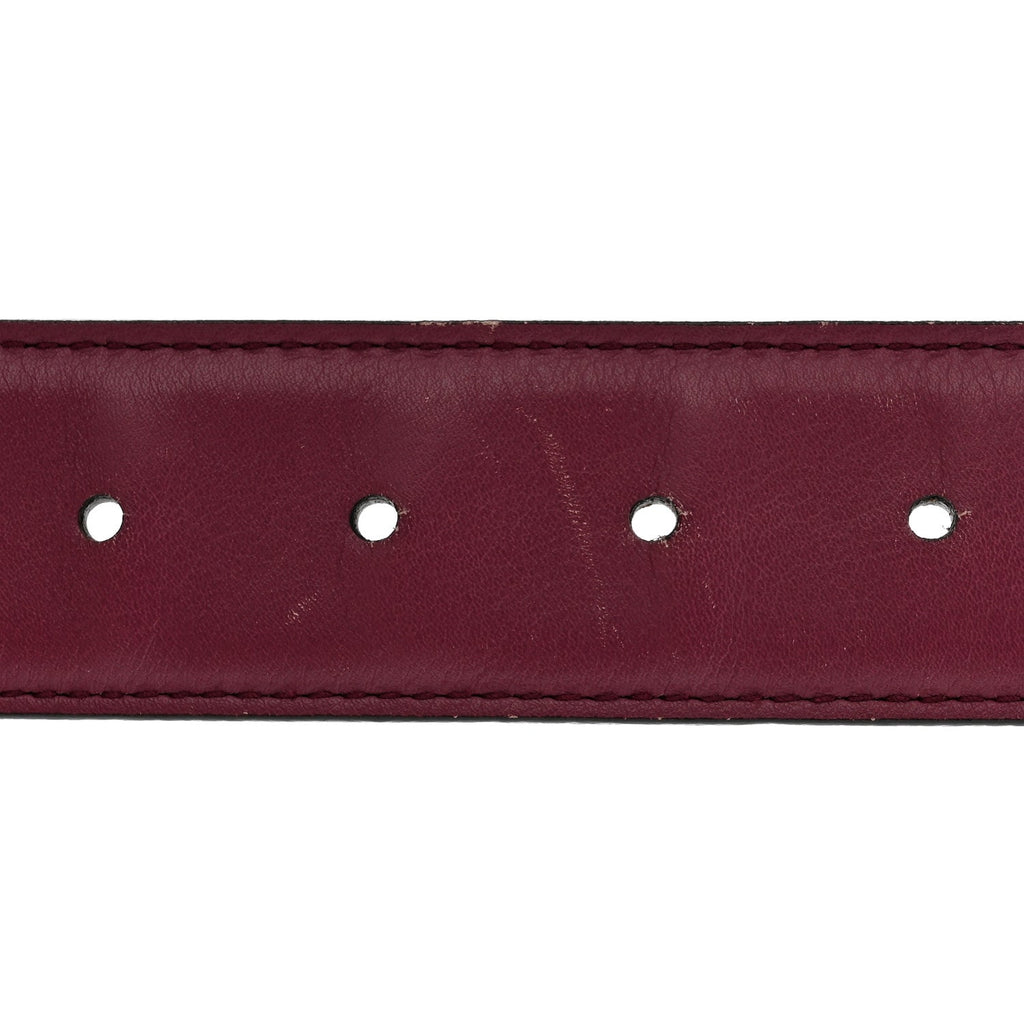 Moon Calfskin Interlocking G 37mm Belt 80 32 Glossy Pink