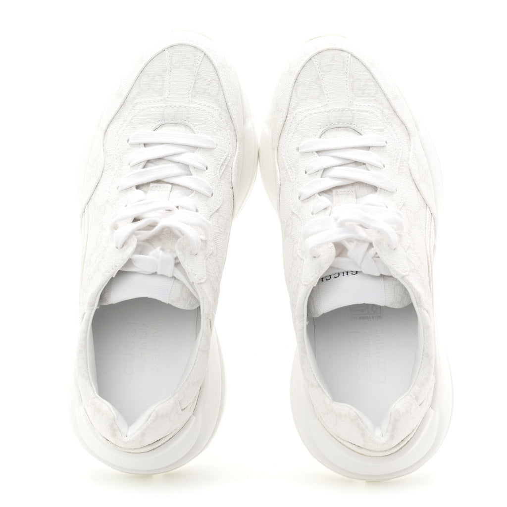 GG Supreme Monogram Womens Rhyton Sneakers 35 White