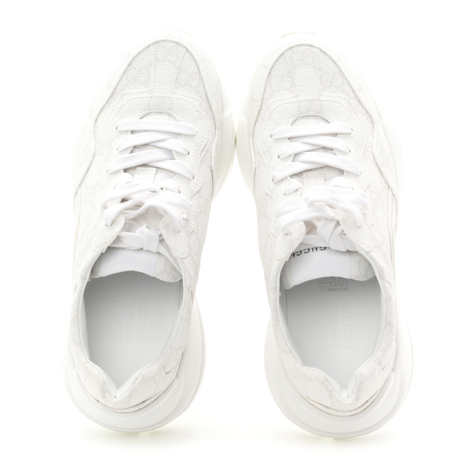 GG Supreme Monogram Womens Rhyton Sneakers 35 White