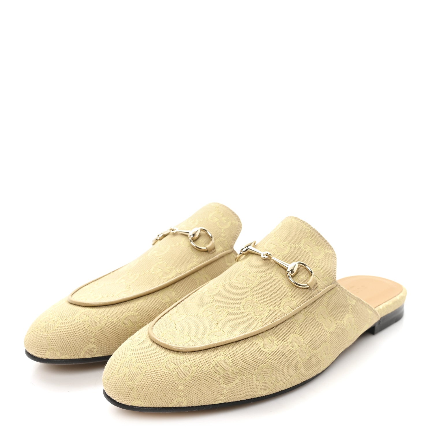 GG Monogram Canvas Womens Princetown Slippers 40.5 Egypt Salt