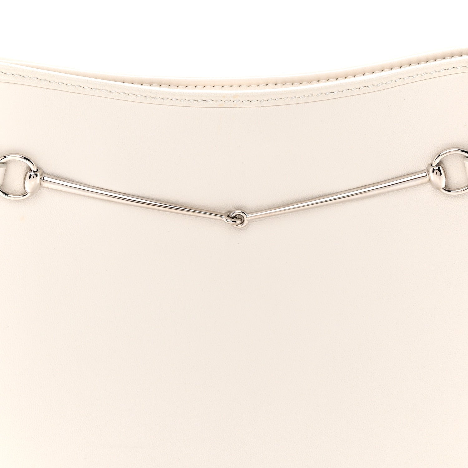 Calfskin Horsebit Slim Shoulder Bag White
