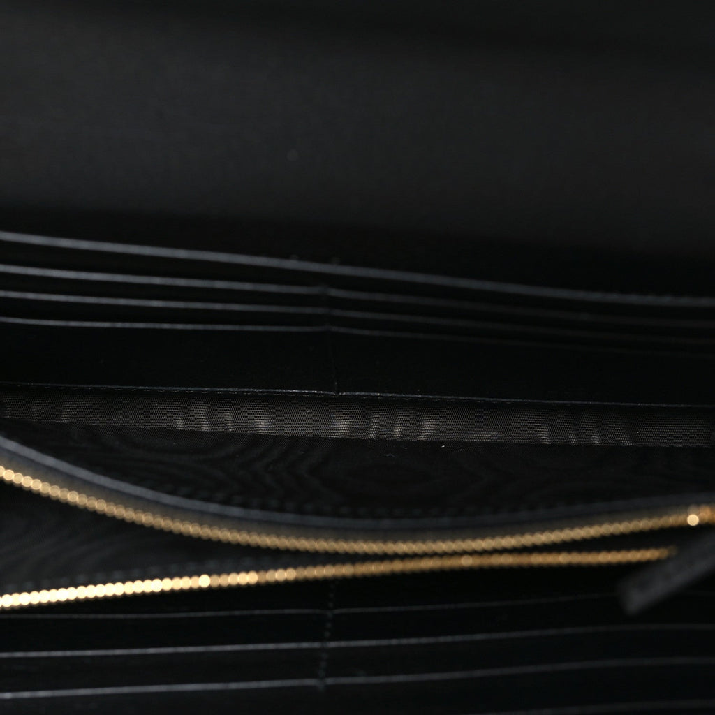 Roxy Calfskin Blondie Continental Chain Wallet Black
