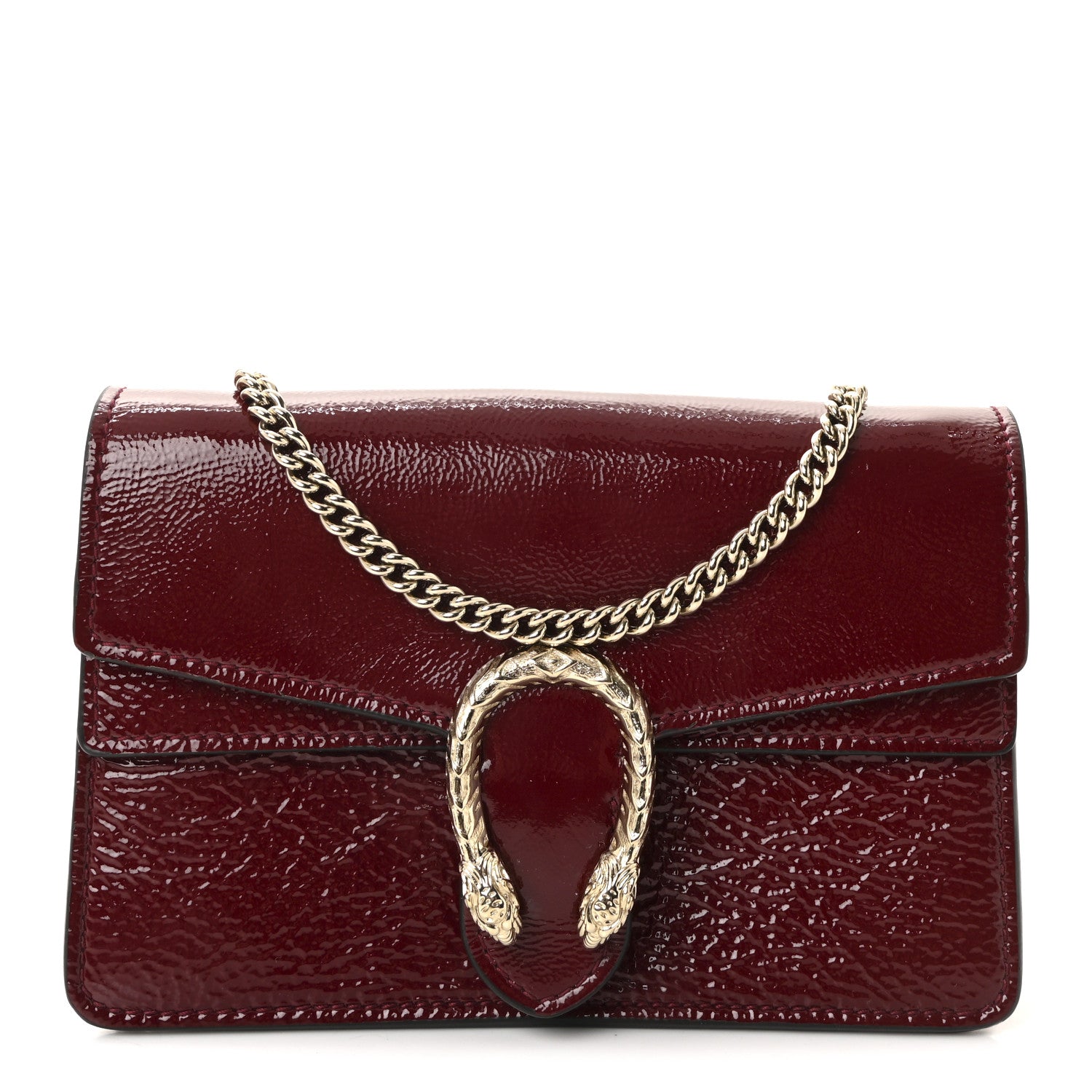 Crinkled Patent Mini Dionysus Shoulder Bag Rosso Ancora Red