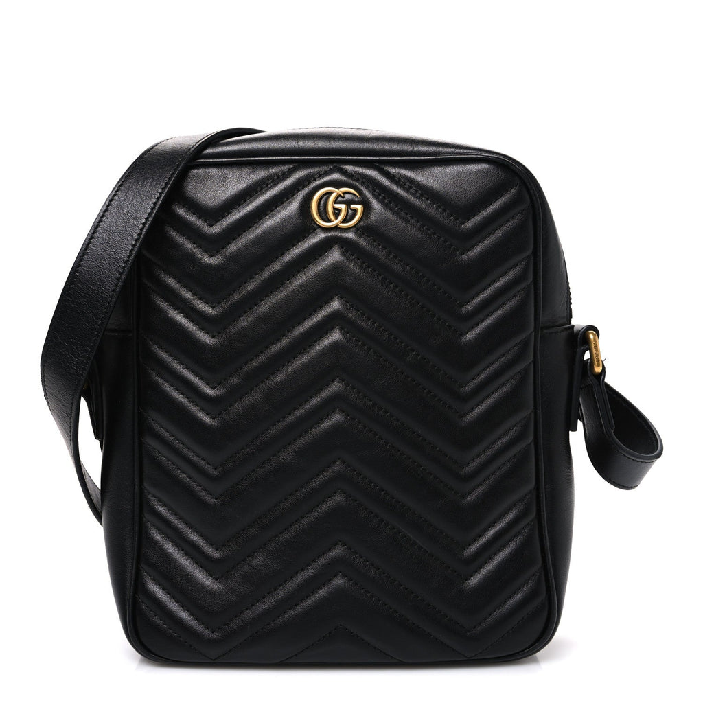 Calfskin Matelasse GG Marmont Travel Bag Black