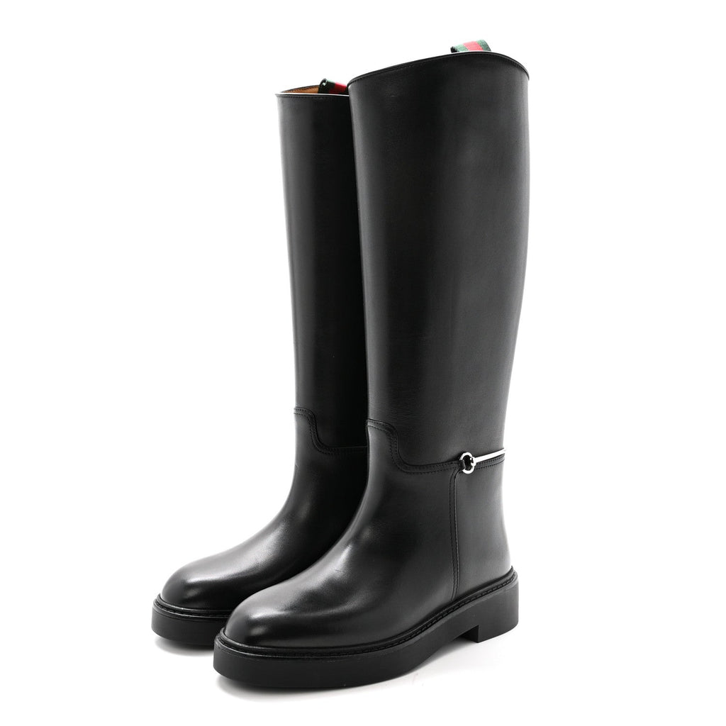 Marot Lux Michelangelo Slim Horsebit Riding Boots 37.5 Black