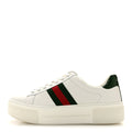 Ultralight Plume Calfskin Web Womens Ace Platform Sneakers 38.5 White