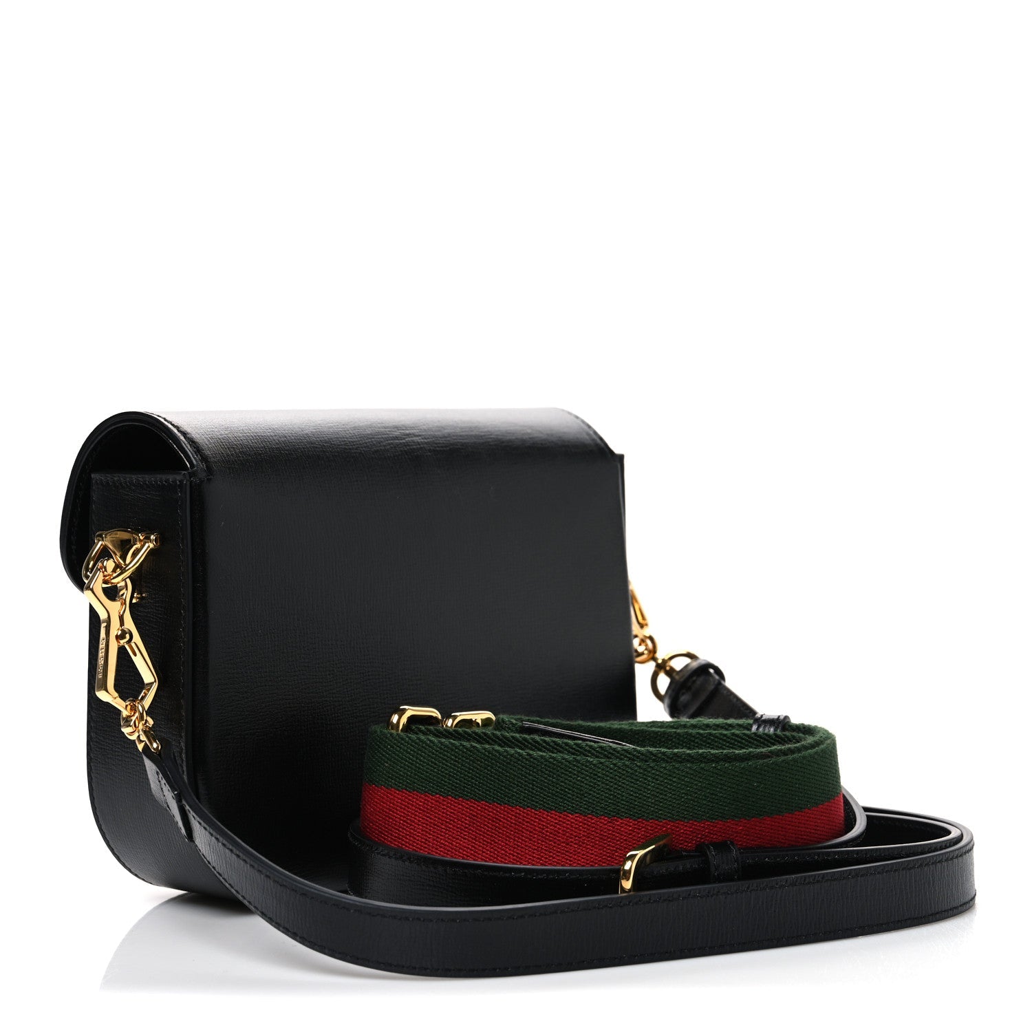 Azalea Calfskin Web Mini Horsebit 1955 Shoulder Bag Black