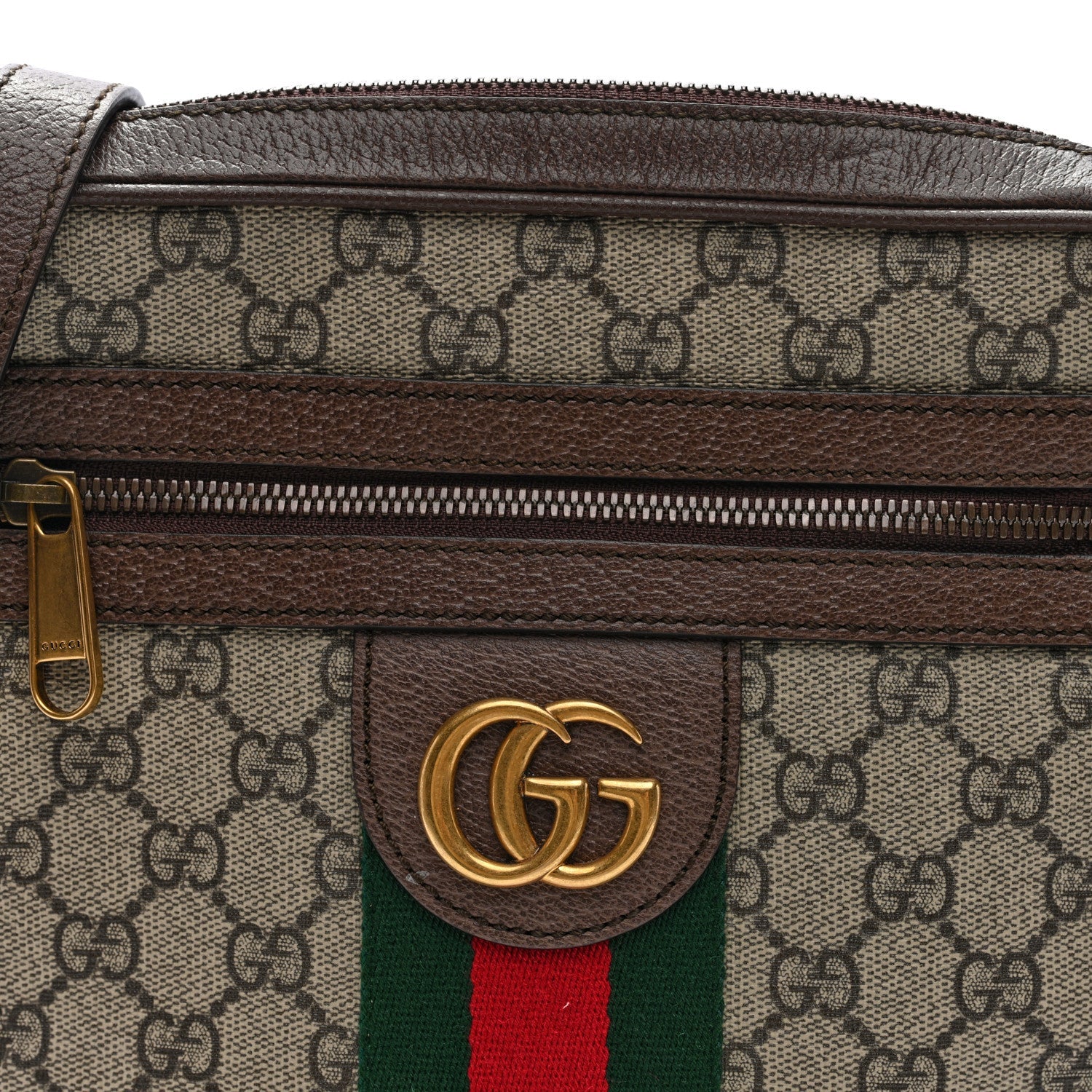 GG Supreme Monogram Web Small Ophidia Messenger Bag Brown