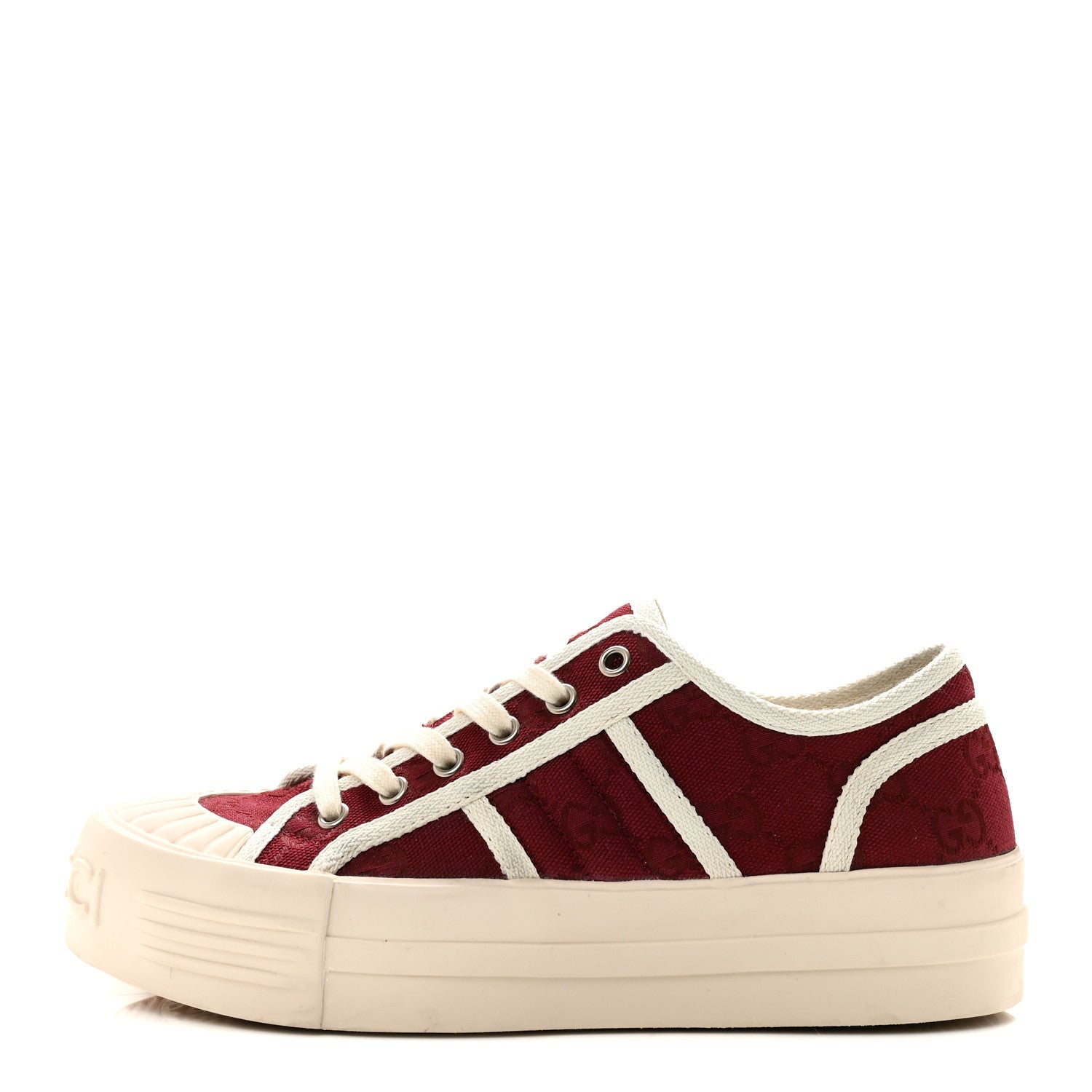 New Canvas GG Monogram Womens Chunky Sneakers 38.5 Rosso Ancora