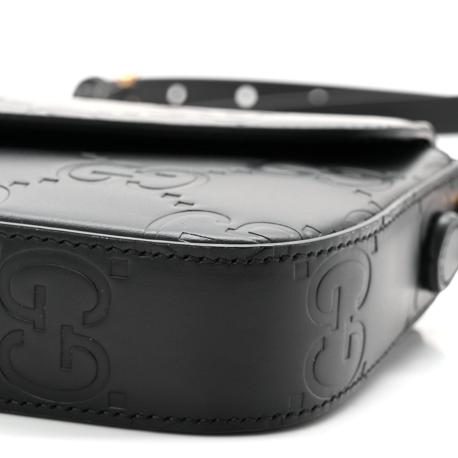 Gilbert Calfskin GG Super Mini Shoulder Bag Black