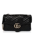 Lambskin Matelasse Large GG Marmont Shoulder Bag Black