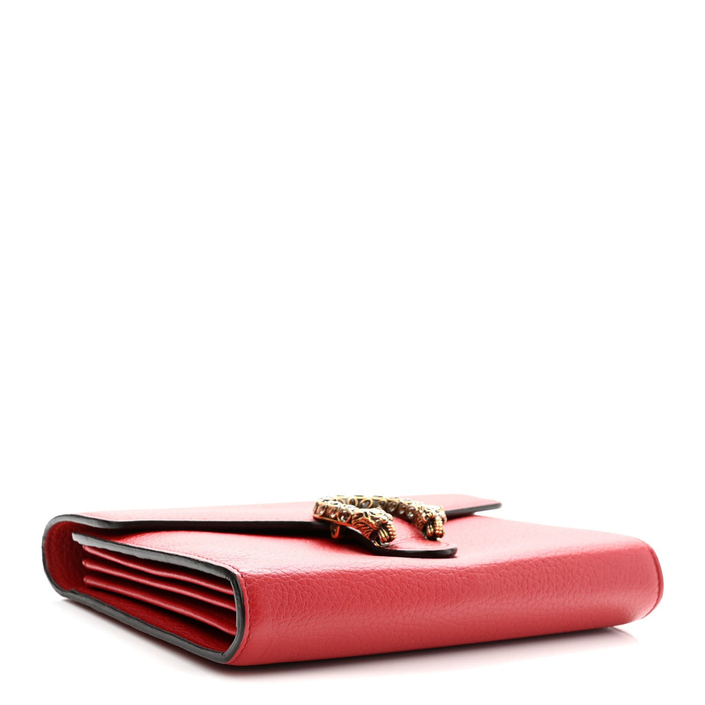 Calfskin Mini Dionysus Chain Wallet Hibiscus Red
