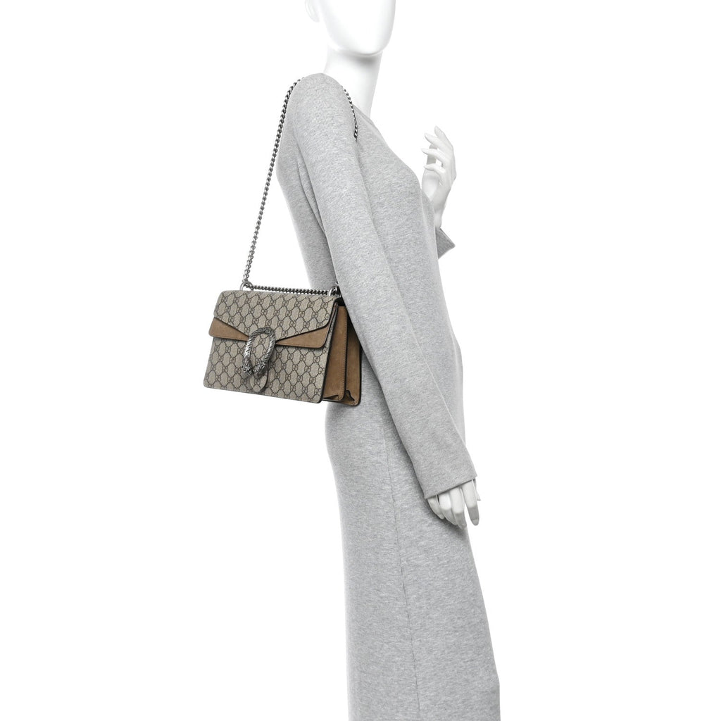 GG Supreme Monogram Small Dionysus Shoulder Bag Taupe