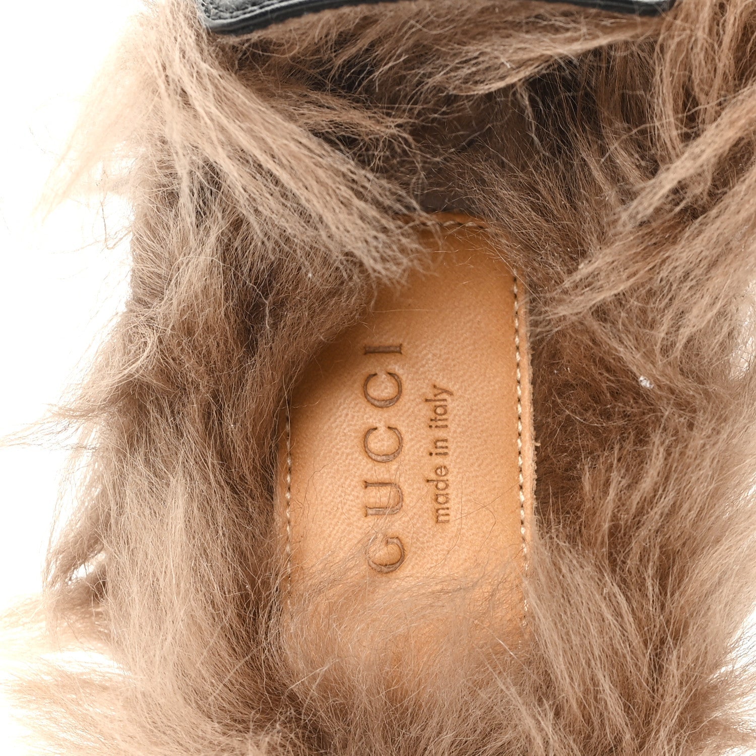 Calfskin Fur Womens Princetown Slippers 35 Black