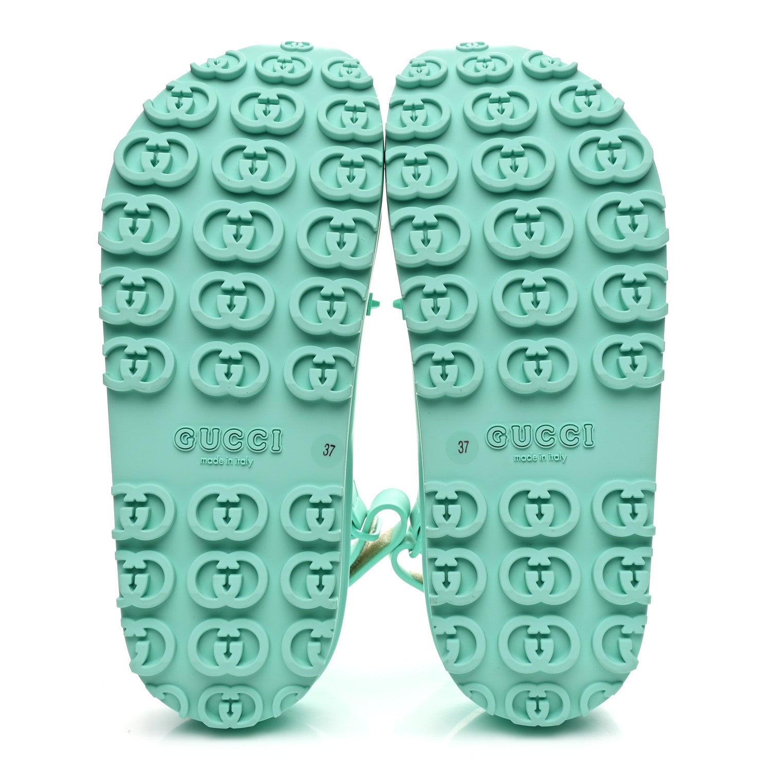 Soft Rubber Horsebit Womens Slingback Sandals 37 Teal Cyan