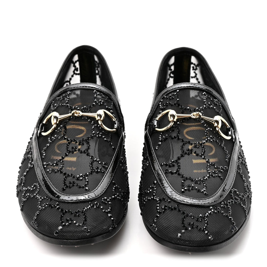 Tela Retino Kid Scamosciato Crystal GG Monogram Jordaan Loafer 35.5 Black