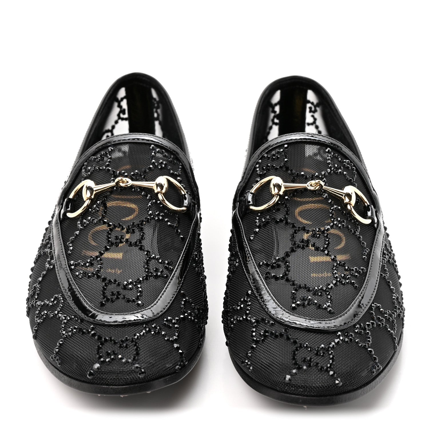 Tela Retino Kid Scamosciato Crystal GG Monogram Jordaan Loafer 35.5 Black