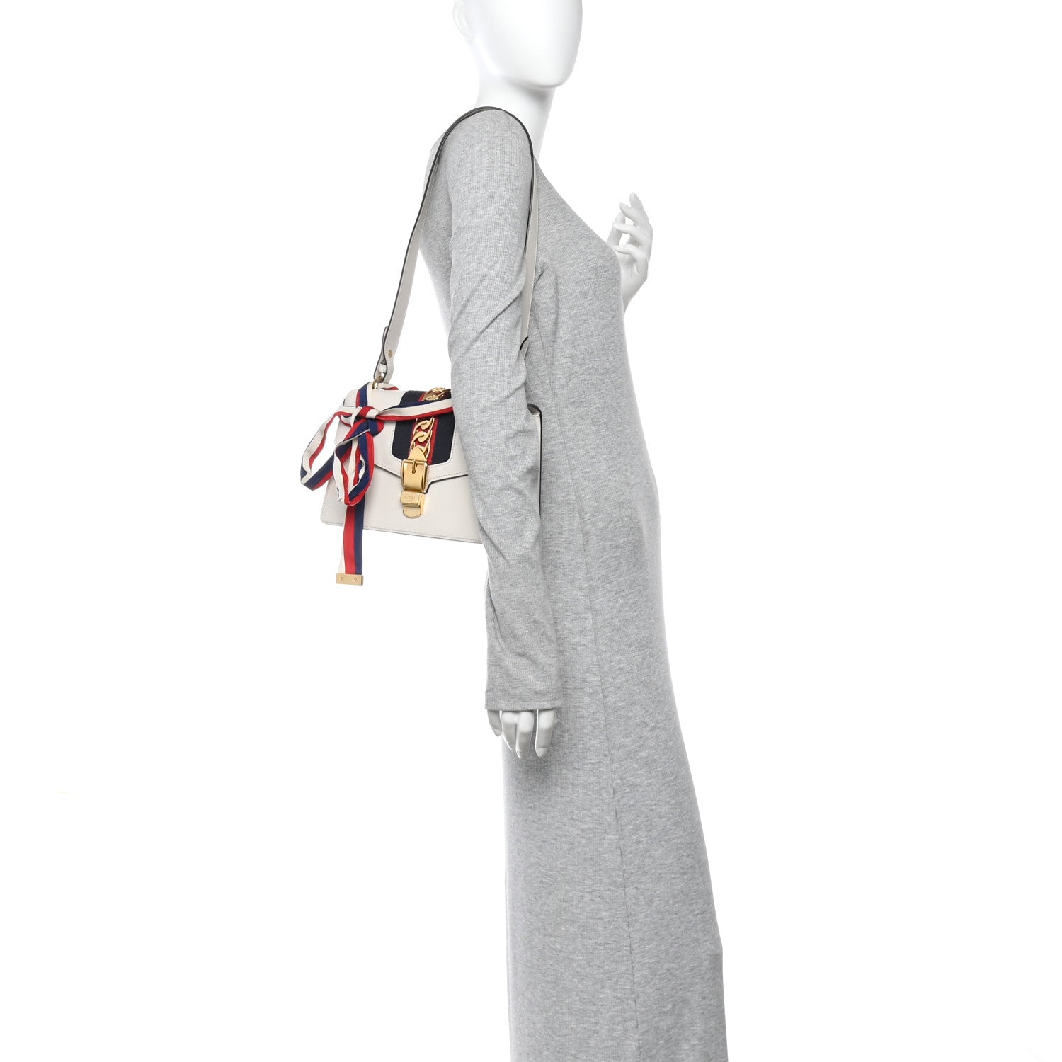 Calfskin Small Sylvie Shoulder Bag Off White