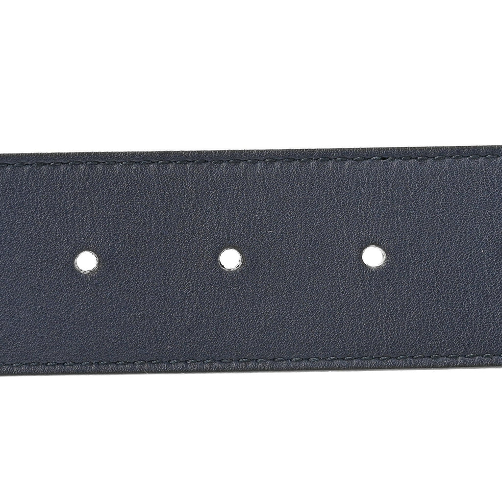 Moon Calfskin Nickel Double G 40mm Belt 75 30 Blue
