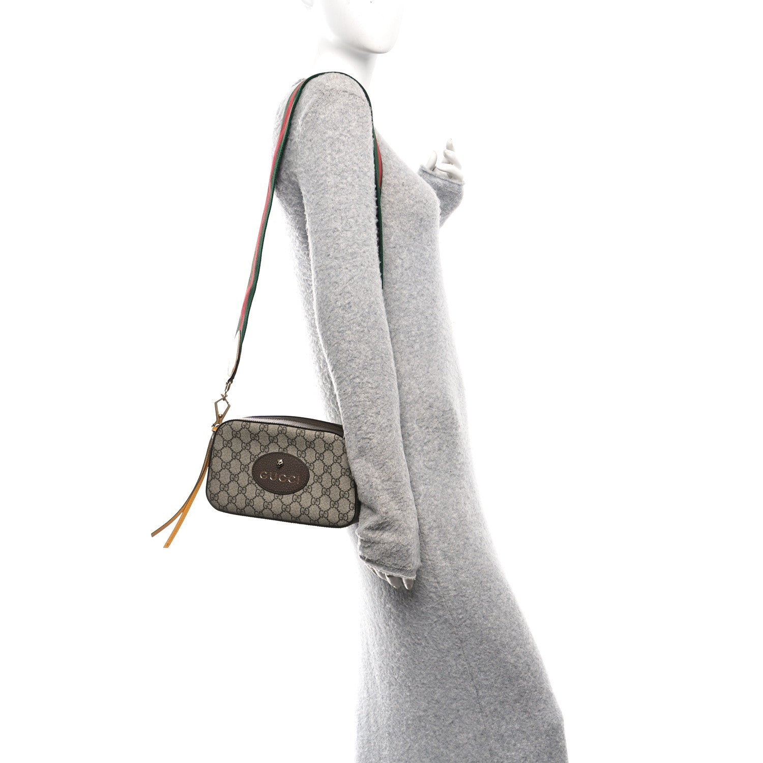 GG Supreme Monogram Web Neo Vintage Shoulder Bag Beige New Acero Crop